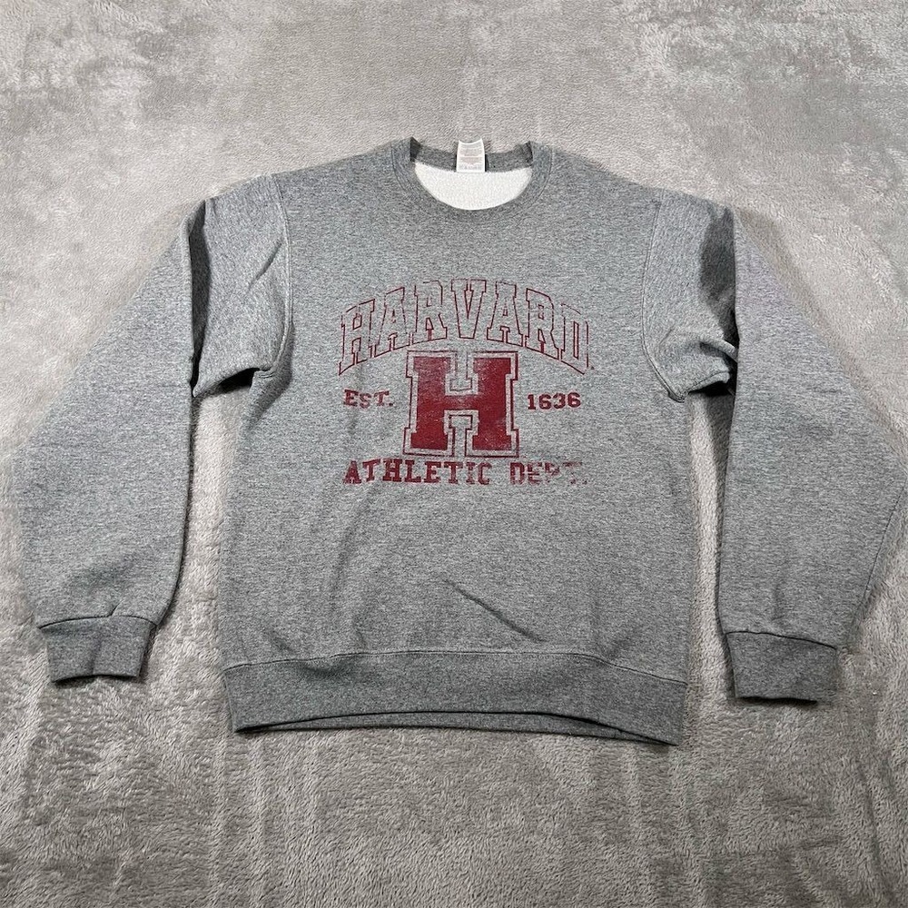 Vtg Harvard University Athletic Dep Crewneck Sweatshirt Gray Adult Small Jerzees